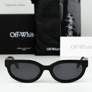 Off-White Men Sunglasses Black Grey Cat Eye OERI13D SPARKS 1007 NEW AUTHENTIC
